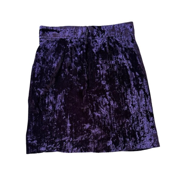 & Other Stories Crushed Velvet Purple Mini Skirt - Picture 5 of 6